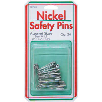 Assorted Nickel Safety Pins Bulk