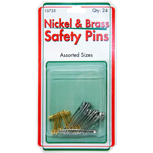 Nickel & Brass Safety Pins Bulk - Sullivans USA