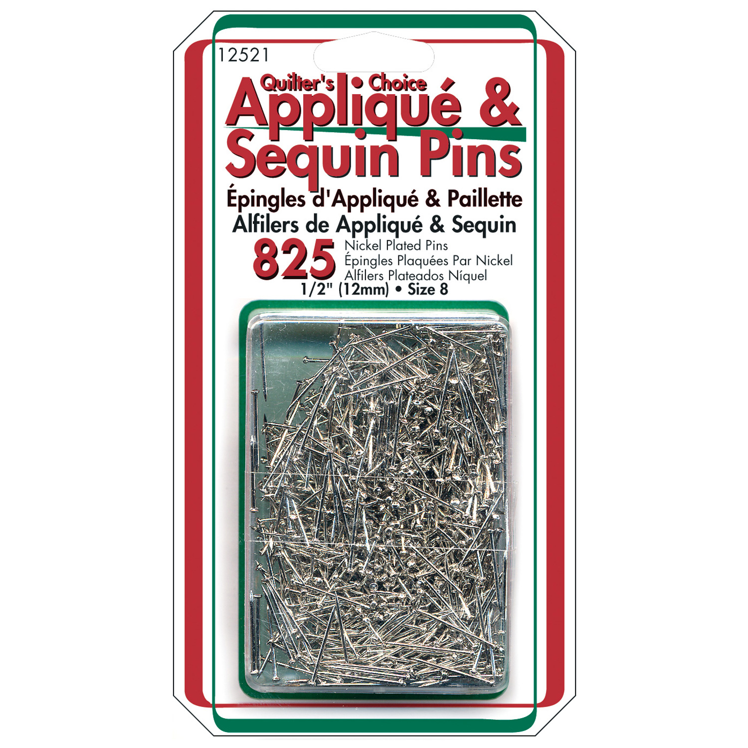 Applique & Sequin Pins 1/2 Brass - Size 8 - 739301485420