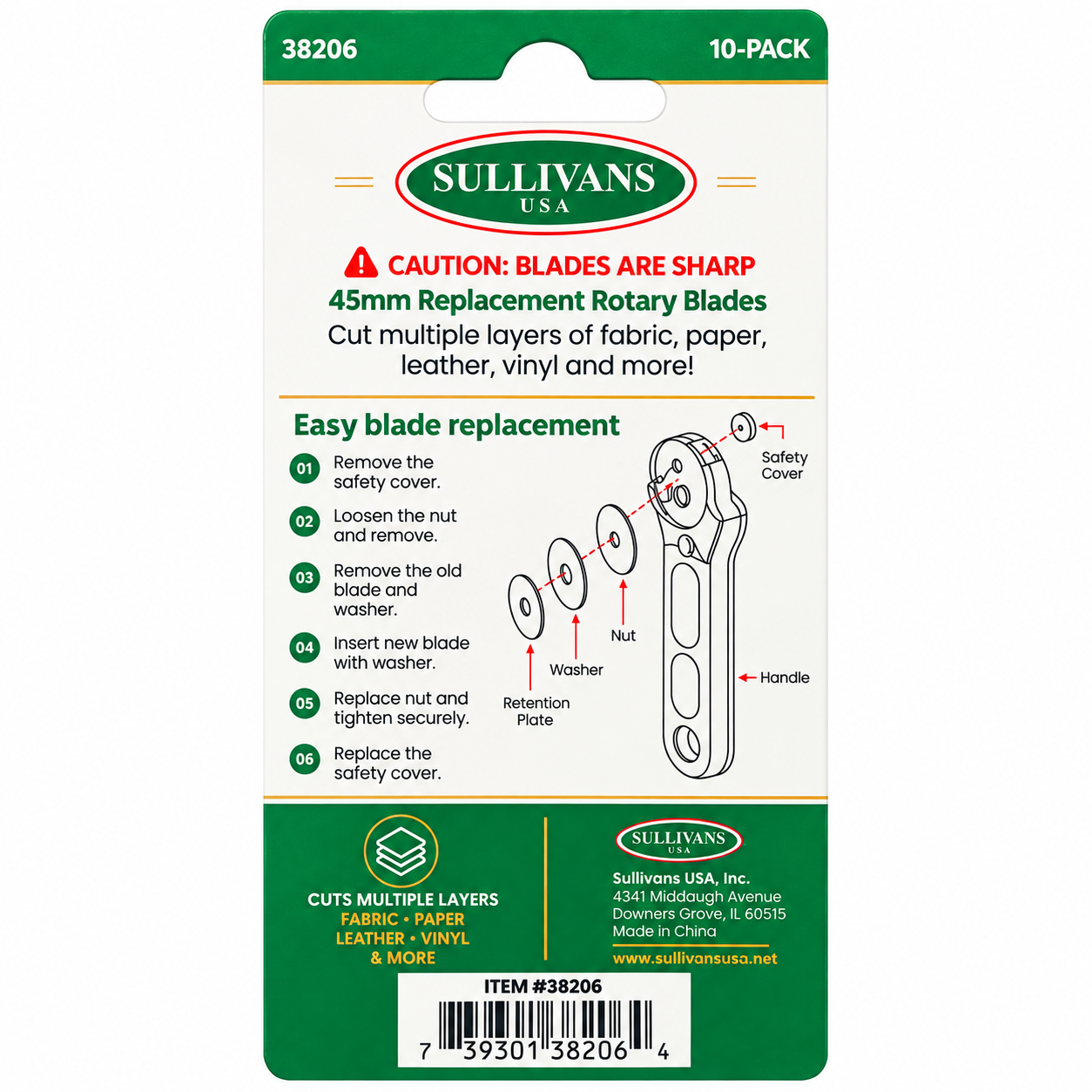 38206 (Rotary Cutter Blades - 10 Pack) - Image 2