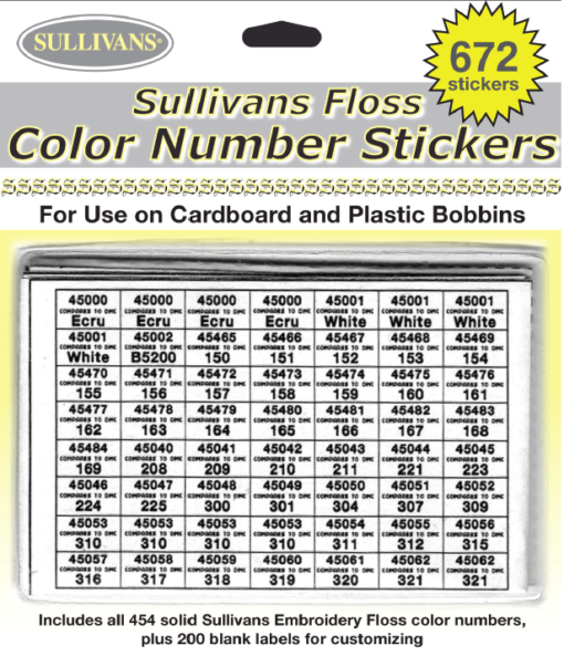 Sullivans Floss Color Number Stickers Bulk - Image 4